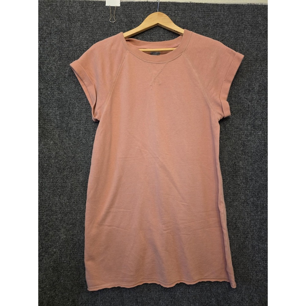 Aerie Dress Womens Small Pink French Terry Short Sleeve Sweatshirt Mini Casual